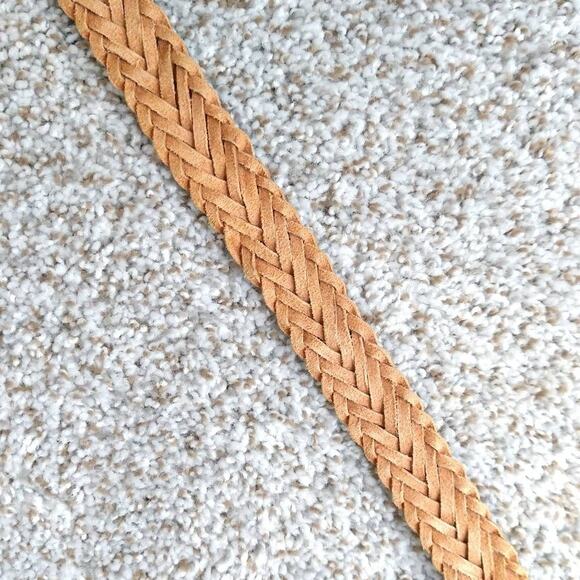 Braided leather belt with metal inserts Size 34 - Picture 7 of 13